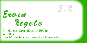 ervin negele business card